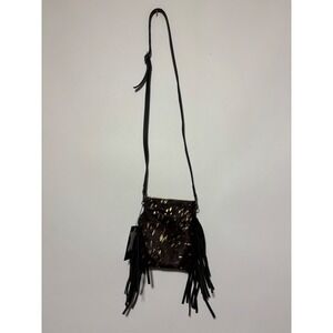 American Darling Womens Leather Hairon Fringed Crossbody Purse ADBGSS153